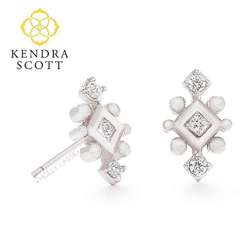 NEW Kendra Scott Tilda Stud Earrings in Silver - Picture 2 of 7